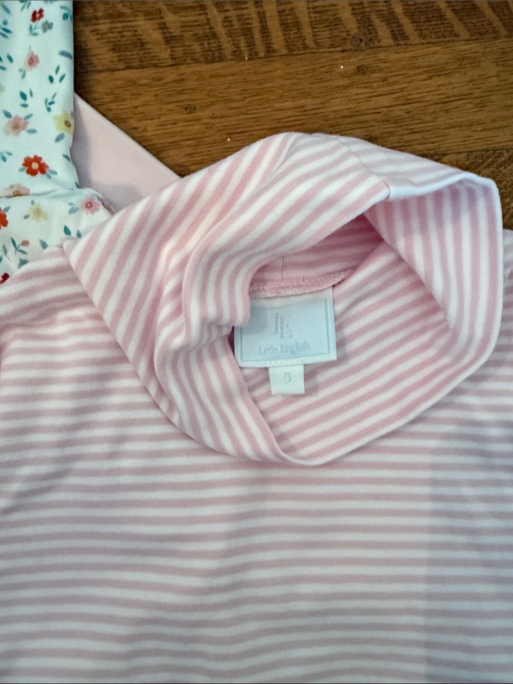 Little English & Beaufort Bonnet Co Girls' Pink & Floral Turtleneck Tee Trio - Picture 2 of 4